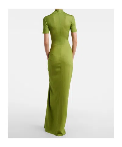 Christopher Esber Pleated Detail Dress In Green