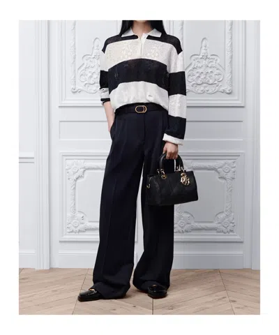 Dior Belted Flared Pants In Black