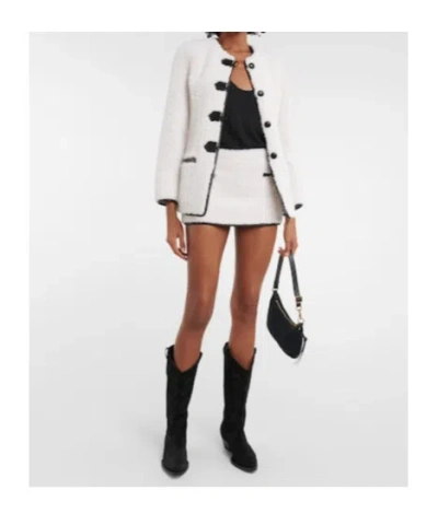 Blancha Leather-trimmed Shearling Jacket In White