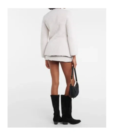 Blancha Leather-trimmed Shearling Jacket In White