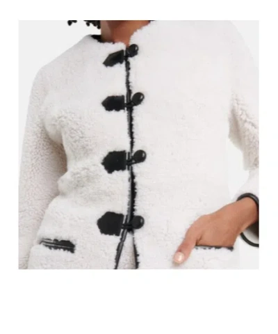 Blancha Leather-trimmed Shearling Jacket In White