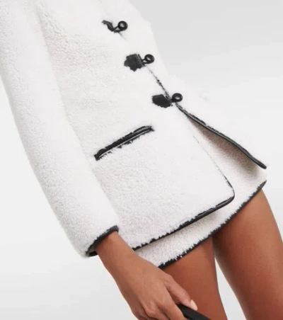 Blancha Leather-trimmed Shearling Jacket In White
