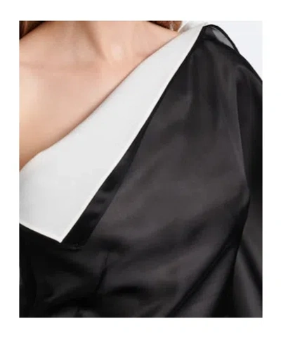 Rohe Draped One-shoulder Silk Top In Black