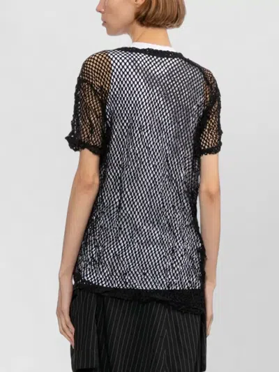 Comme Comme Layered Mesh Knit T Shirt Textured In Multi