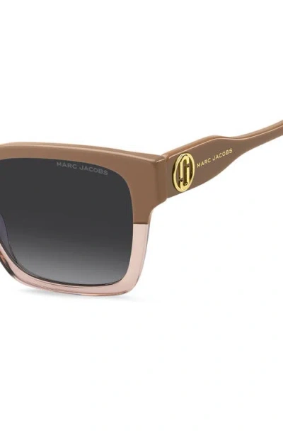 Marc Jacobs 53mm Gradient Square Sunglasses In Beige