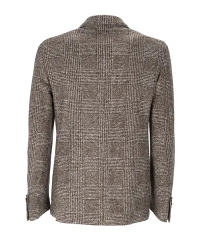 Lubiam Double-breasted Suit Jacket In Gray