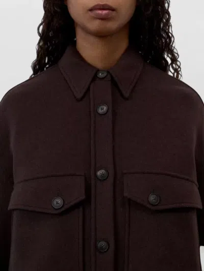 Closed Wool Blend Oversized Shirt Jacket In Brown