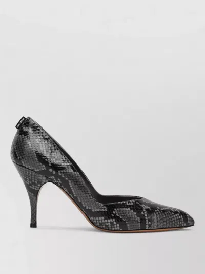 Miu Miu Ardesia Pumps In Ayers Python-print Leather In Black