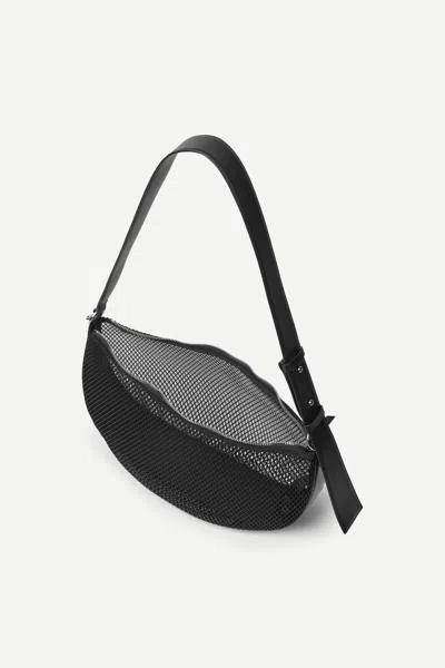 Samsoe & Samsoe Mesh Shoulder Bag In Black