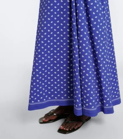 Christopher Esber Ruched Orbit Split Bandana Maxi Dress In Blue