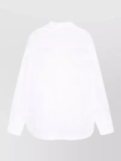P.a.r.o.s.h Womens Eyelet Detail Long Sleeve Shirt In White