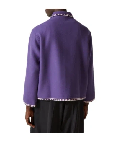 Bode Embroidered Wool Jacket In Blue