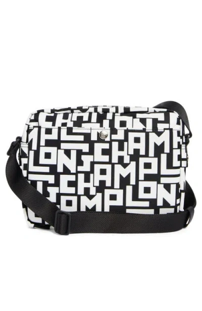 Longchamp Le Pilage Medium Camera Bag In Blk/white