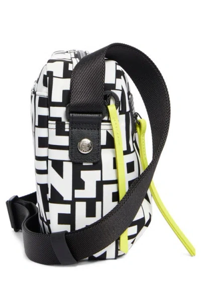 Longchamp Le Pilage Medium Camera Bag In Blk/white