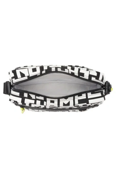 Longchamp Le Pilage Medium Camera Bag In Blk/white