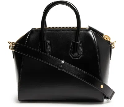 Givenchy Antigona Glossed Leather Top Handle Bag In Black
