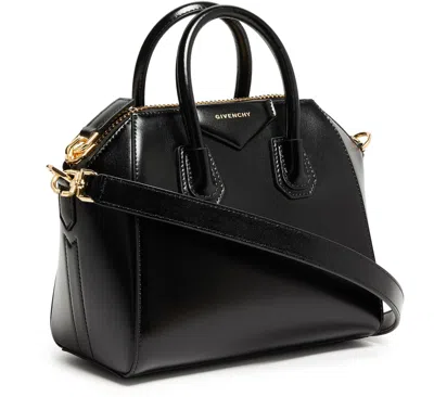 Givenchy Antigona Glossed Leather Top Handle Bag In Black