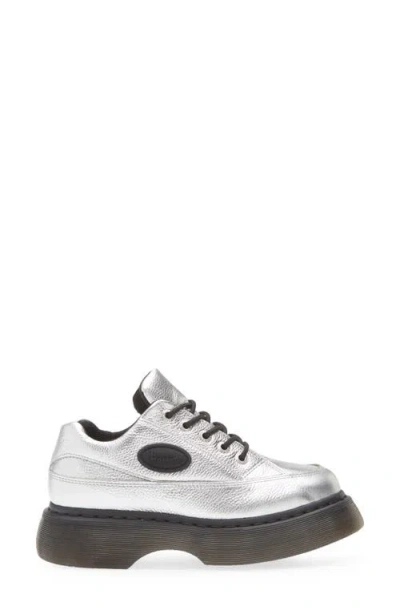 Dr. Martens Buzz 5i Mixed Media Platform Sneaker In Silver