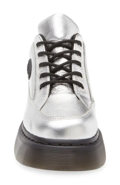 Dr. Martens Buzz 5i Mixed Media Platform Sneaker In Silver