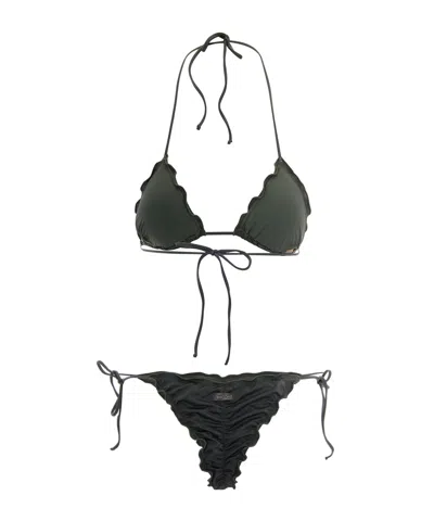 Mc2 Saint Barth Triangle Bikini Set In Black