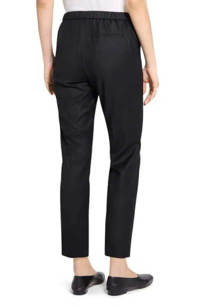 Theory Sleek Flannel Treeca Pull-on Pants In Black - 001