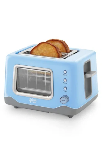 Dash Rise By  2-slice Clear View Toaster In Blue