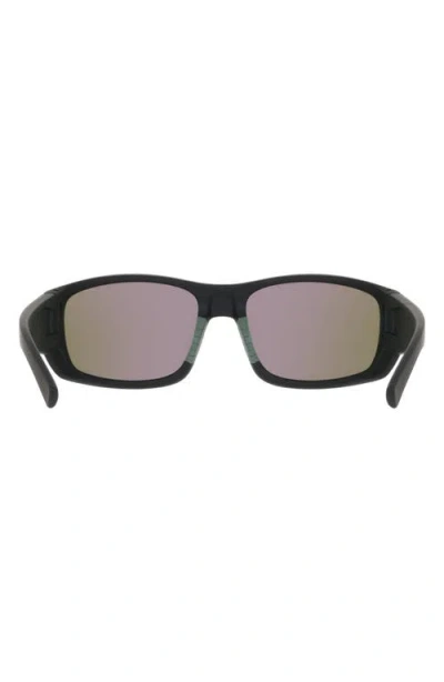 Dragon 64mm Oversize Rectangular Sunglasses In Matte Black/ Green Mirror