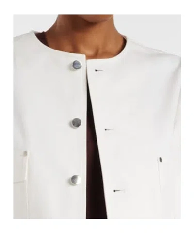 Plan C Sequined Cotton Drill Jacket In White