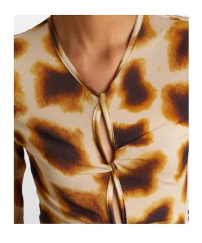 Christopher Esber Printed Jersey Top In Orange