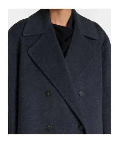Vince Double-breasted Wool-blend Coat In Black