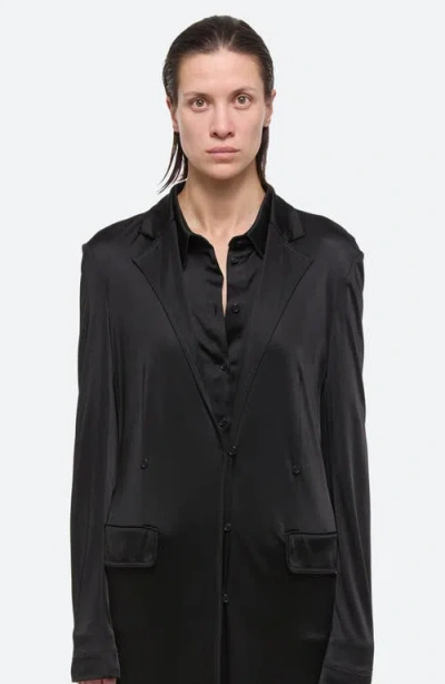 Helmut Lang Long Fluid Jacket In Blk