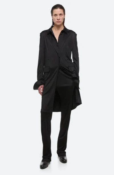 Helmut Lang Long Fluid Jacket In Blk