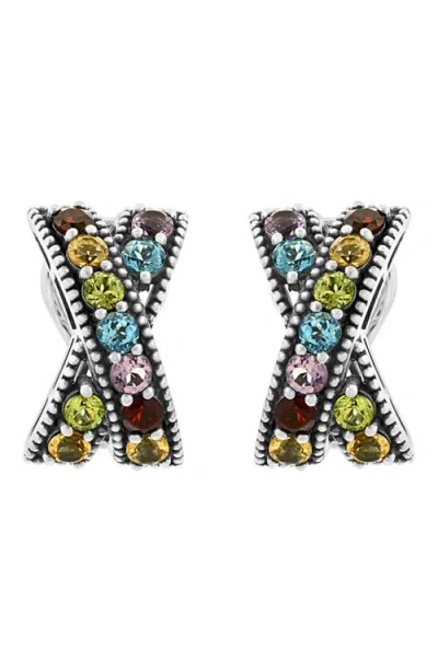 Effy Sterling Silver Semiprecious Stone Stud Earrings In Multi