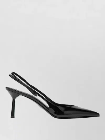 Prada Patent Pumps Pointed Toe High Heel In Black