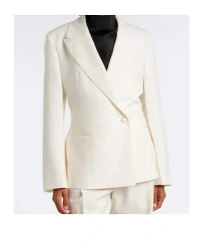 Rohe Double-breasted Virgin Wool Blazer In White