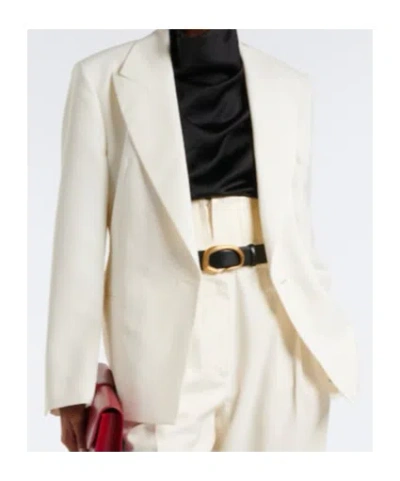 Rohe Double-breasted Virgin Wool Blazer In White