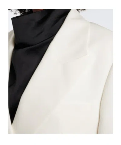 Rohe Double-breasted Virgin Wool Blazer In White