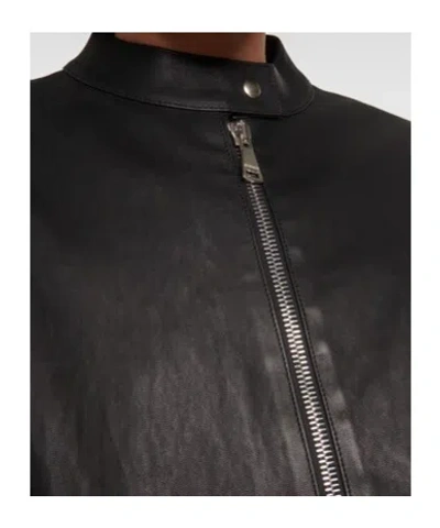 Stouls Pharrell Leather Bomber Jacket In Black