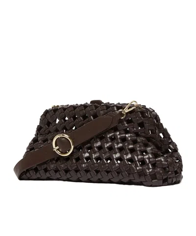 Marella Unstructured Clutch In Dark Brown