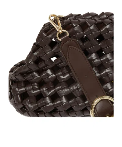 Marella Unstructured Clutch In Dark Brown