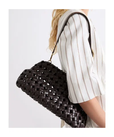 Marella Unstructured Clutch In Dark Brown
