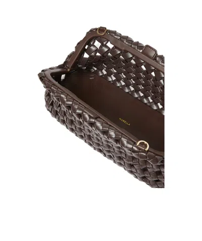 Marella Unstructured Clutch In Dark Brown