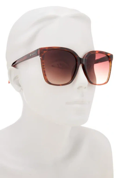 Diff Hazel 58mm Gradient Square Sunglasses In Brown Gradient