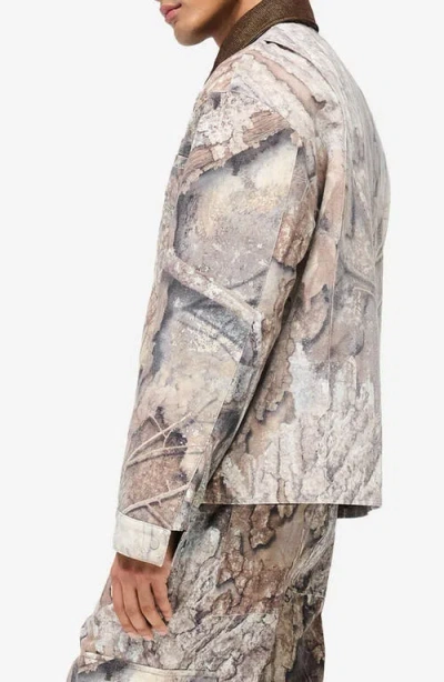 Represent Mens Tree-graphic Print Camouflage Cotton Trucker Jacket In Camo
