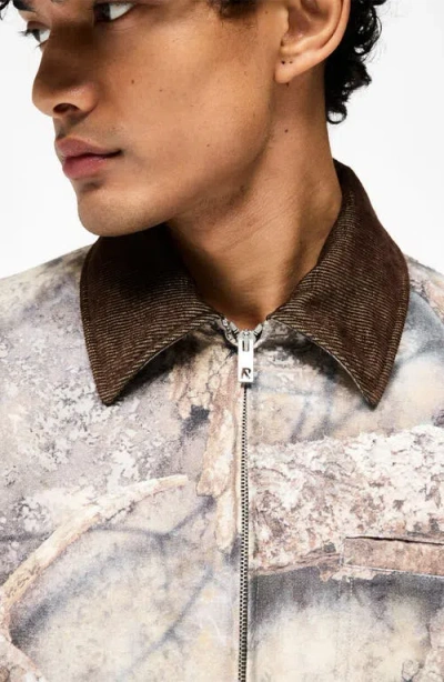 Represent Mens Tree-graphic Print Camouflage Cotton Trucker Jacket In Camo