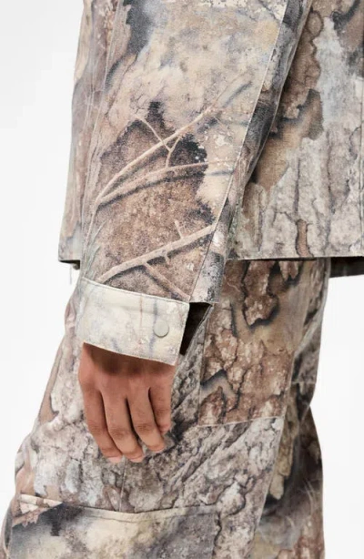 Represent Mens Tree-graphic Print Camouflage Cotton Trucker Jacket In Camo