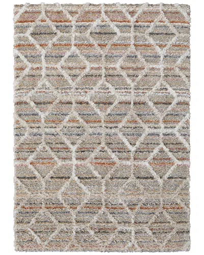 Weave & Wander Caide Transitional Diamond Accent Rug In Brown