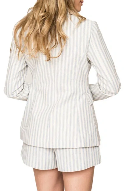 Gibsonlook Stripe Blazer In Neutral Blue Stripe