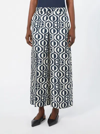 Max Mara Patterned Casual Pants In Blue