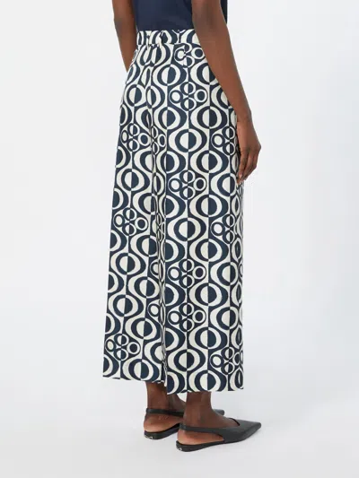 Max Mara Patterned Casual Pants In Blue